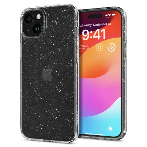 Coque Spigen Liquid Crystal Glitter pour iPhone 15 - Transparente