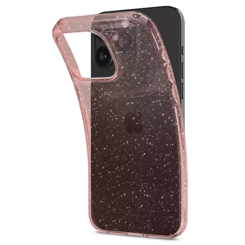 Coque Spigen Liquid Crystal Glitter pour iPhone 15 Pro - Rose Transparente