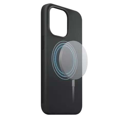 Xqisit NP Coque en silicone Anti Bac Magnet Case compatible avec iPhone 14 - Noir