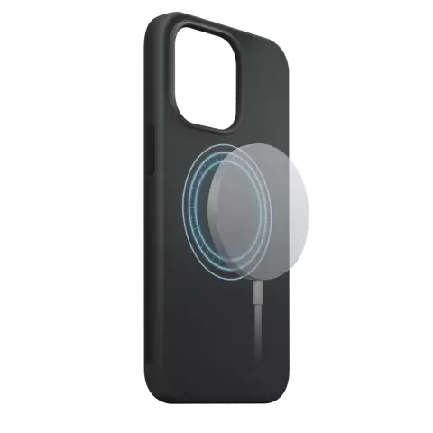 Xqisit NP Coque en silicone Anti Bac Magnet pour iPhone 14 Pro - Noir