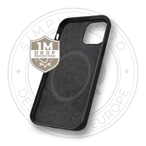 Xqisit NP Coque en silicone Anti Bac Magnet Coque recycl&eacute;e compatible avec iPhone 15 Plus - Noir