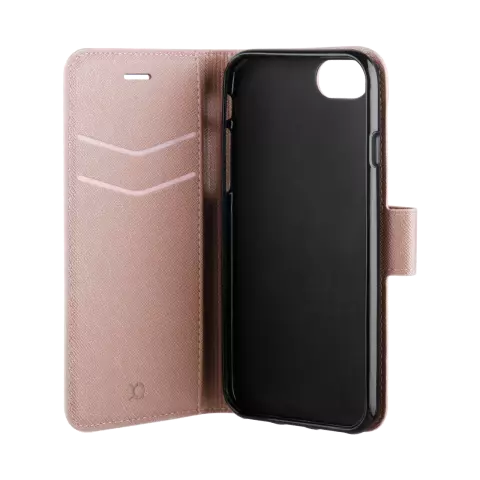 Xqisit NP Wallet case Viskan case compatible avec iPhone 6, 6s, 7, 8, SE 2020 et SE 2022 - couleur or rose