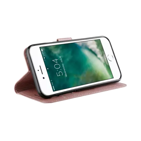 Xqisit NP Wallet case Viskan case compatible avec iPhone 6, 6s, 7, 8, SE 2020 et SE 2022 - couleur or rose