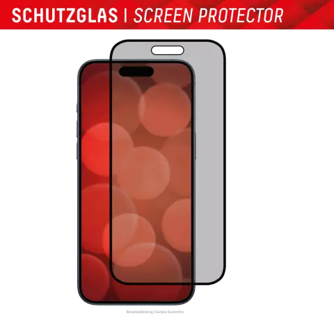 Protecteur d&#039;&eacute;cran en verre de confidentialit&eacute; Displex pour iPhone 15 - Transparent