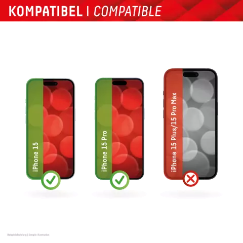 Displex Privacy Glass Protecteur d&#039;&eacute;cran compatible avec iPhone 15 - Transparent