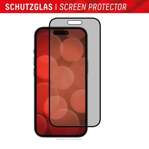 Displex Privacy Glass Protecteur d&#039;&eacute;cran compatible avec iPhone 15 Plus et iPhone 15 Pro Max - Transparent