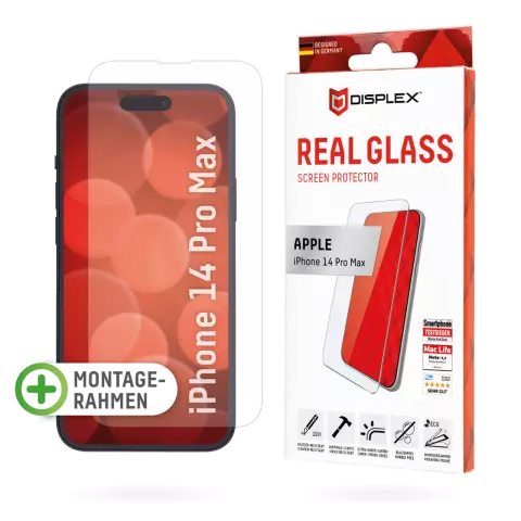 Displex Protecteur d&#039;&eacute;cran en verre v&eacute;ritable compatible avec iPhone 14 Pro Max - Transparent