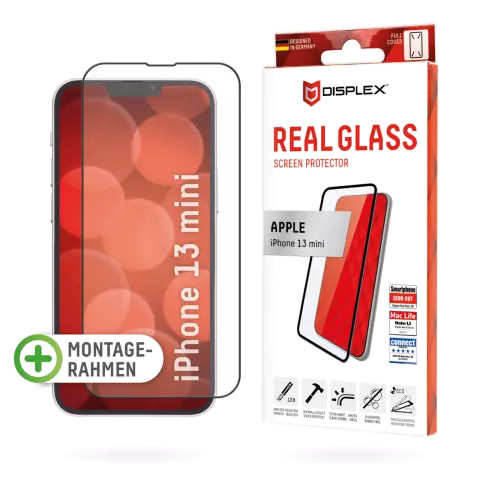 Protecteur d&#039;&eacute;cran Displex Real Glass FC compatible avec iPhone 13 mini - Transparent
