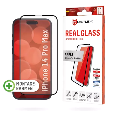 Protecteur d&#039;&eacute;cran Displex Real Glass Full Cover compatible avec iPhone 14 Pro Max - Transparent