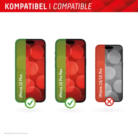 Displex Protecteur d&#039;&eacute;cran &agrave; couverture compl&egrave;te en verre v&eacute;ritable compatible avec iPhone 15 Plus et &agrave; l&#039;iPhone 15 Pro Max - Transparent