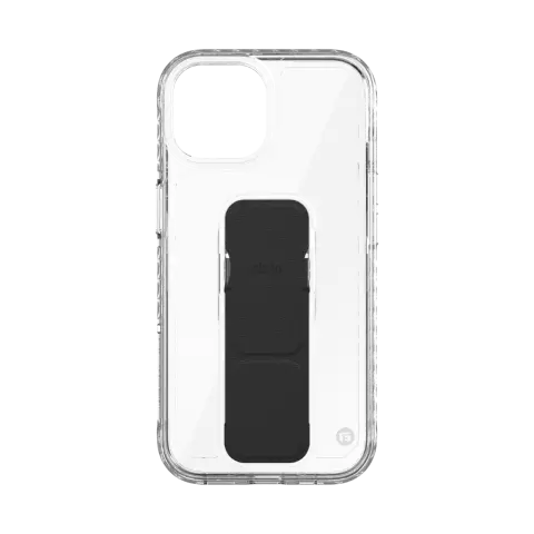 &Eacute;tui avec support et poign&eacute;e CLCKR compatible avec iPhone 15 - Transparent