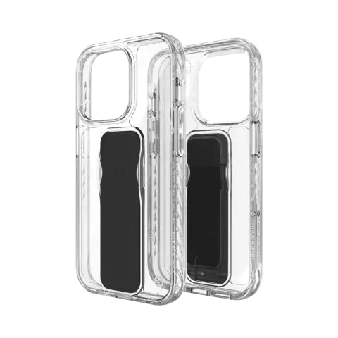 CLCKR Support et Grip Case compatible avec iPhone 15 Pro - Transparent