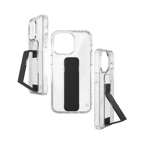 CLCKR Support et Grip Case compatible avec iPhone 15 Pro Max - Transparent