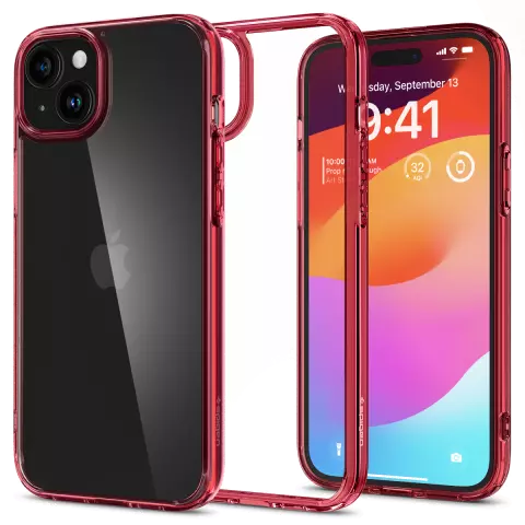 Coque Spigen Ultra Hybrid compatible avec iPhone 15 - Rouge