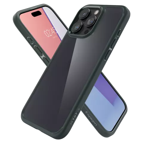 Coque Spigen Ultra Hybrid compatible avec iPhone 15 Pro - Vert