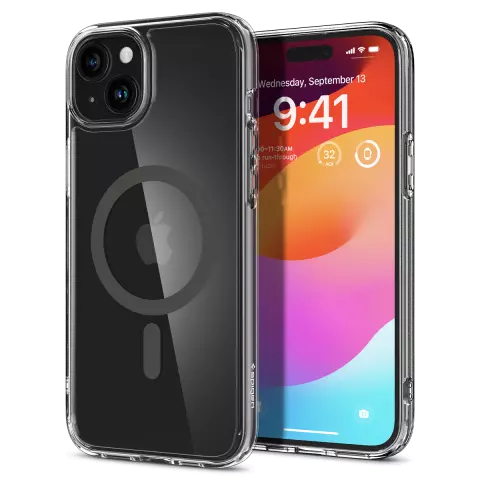 Coque Spigen Ultra Hybrid MagFit compatible avec iPhone 15 - Grise