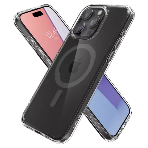 Coque Spigen Ultra Hybrid MagFit compatible avec iPhone 15 Pro - Grise