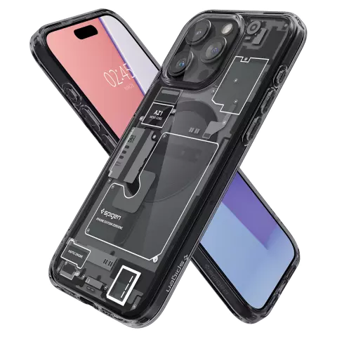 Coque Spigen Ultra Hybrid Zero One MagFit compatible avec iPhone 15 Pro - Grise