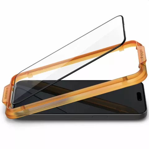 Spigen AlignMaster Full Cover Glass Lot de 2 protecteurs d&#039;&eacute;cran pour iPhone 15 Pro Max - Transparent