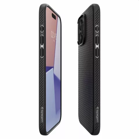 Coque Spigen Liquid Air Case compatible avec iPhone 15 Pro Max - noir