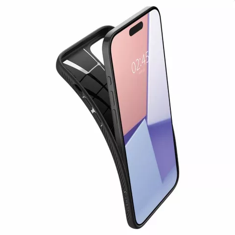 Coque Spigen Liquid Air Case compatible avec iPhone 15 Pro Max - noir