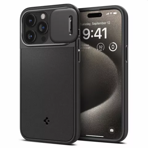 Spigen Optik Armor Magfit Case cover compatible avec iPhone 15 Pro Max - noir