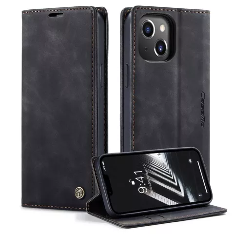 Caseme Retro Wallet Case housse pour iPhone 15 - noir