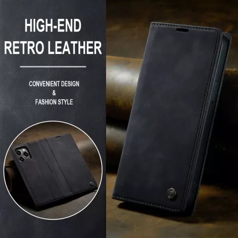 Caseme Retro Wallet Case compatible avec iPhone 15 Pro - noir
