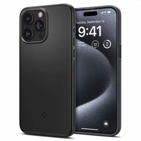 Spigen Thin Fit Case compatible avec iPhone 15 Pro - noir