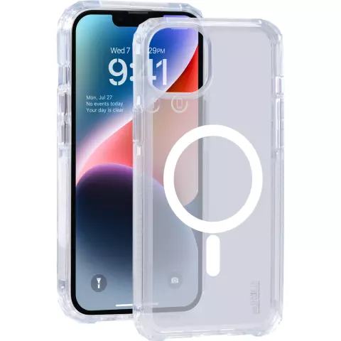 Coque magn&eacute;tique SoSkild Defend pour iPhone 15 - Transparente