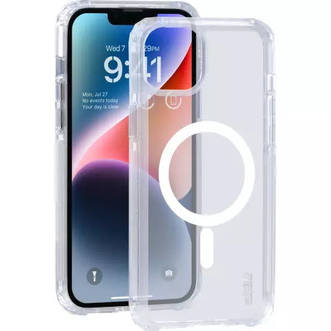 Coque magn&eacute;tique SoSkild Defend compatible avec iPhone 15 Plus - Transparente