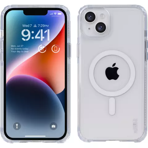 Coque magn&eacute;tique SoSkild Defend compatible avec iPhone 15 Plus - Transparente