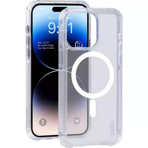 Coque magn&eacute;tique SoSkild Defend pour iPhone 15 Pro - Transparente