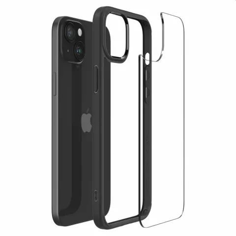 Coque Spigen Ultra Hybrid compatible avec iPhone 15 Plus - Noir mat