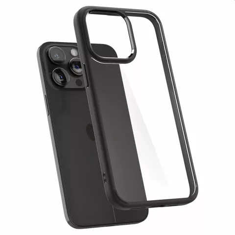 Coque Spigen Ultra Hybrid compatible avec iPhone 15 Pro - Noir mat