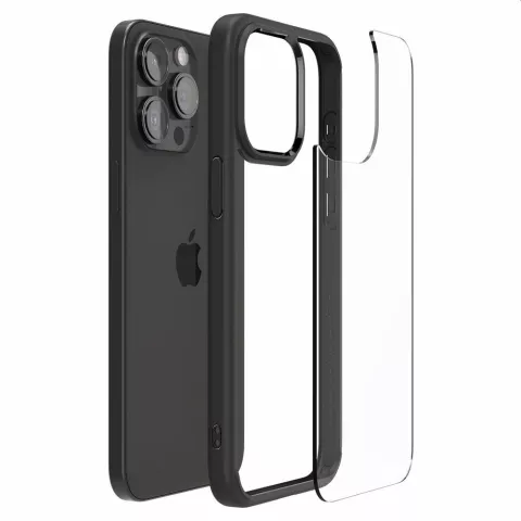 Coque Spigen Ultra Hybrid compatible avec iPhone 15 Pro - Noir mat