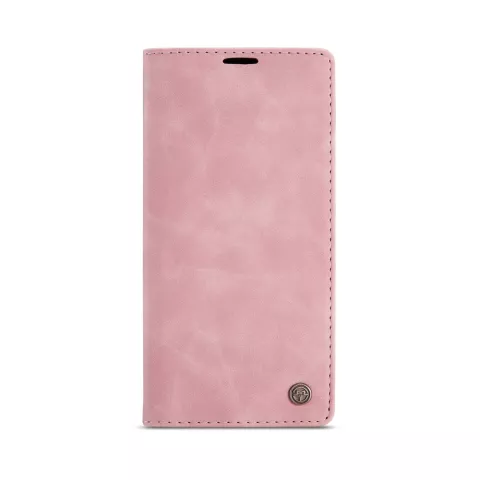 &Eacute;tui portefeuille r&eacute;tro Caseme pour iPhone 15 Pro - Rose