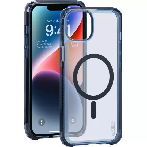 Coque magn&eacute;tique SoSkild Defend compatible avec iPhone 15 Plus - Gris fum&eacute;