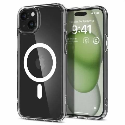 Spigen Ultra Hybrid Magfit Case compatible avec iPhone 15 Plus - Blanc