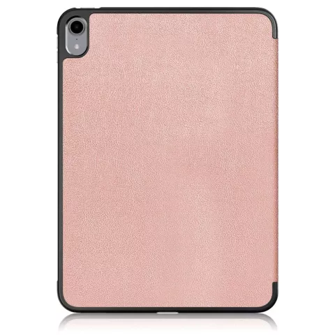 Housse en cuir artificiel &agrave; trois volets compatible avec iPad 10e g&eacute;n&eacute;ration 10,9 pouces 2022 - or rose