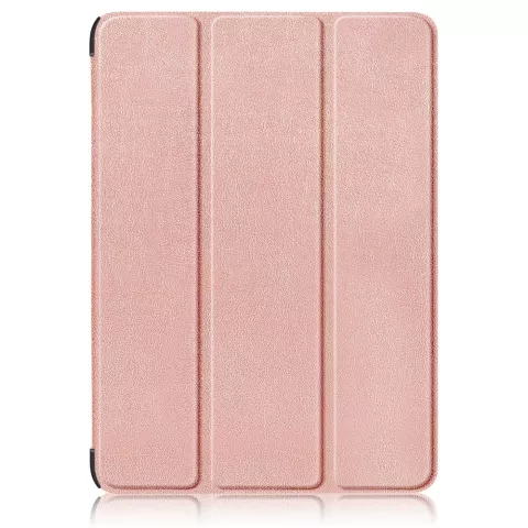 Housse en cuir artificiel &agrave; trois volets compatible avec iPad 10e g&eacute;n&eacute;ration 10,9 pouces 2022 - or rose