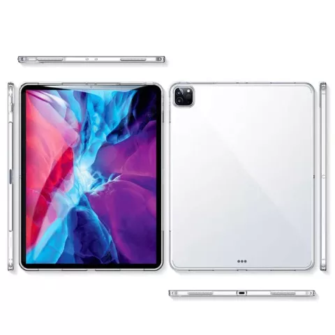 &Eacute;tui de protection flexible en TPU compatible avec iPad Pro 12,9 pouces (2018 2020 2021 2022) - &Eacute;tui transparent transparent