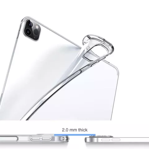 &Eacute;tui de protection flexible en TPU compatible avec iPad Pro 12,9 pouces (2018 2020 2021 2022) - &Eacute;tui transparent transparent
