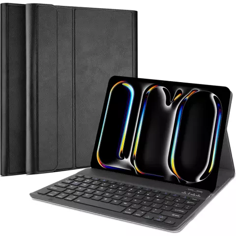 Just in Case Premium Clavier Bluetooth QWERTY Housse en Simili Cuir compatible avec iPad Pro 11 (2021 2022) - Noir