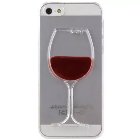 &Eacute;tui &agrave; vin Transparent compatible avec iPhone 5 5s SE 2016, couvercle en verre &agrave; vin, &eacute;tui rigide &agrave; vin rouge
