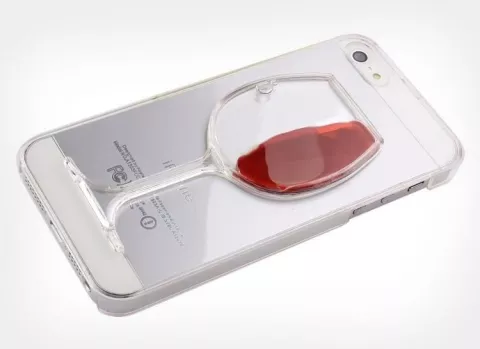 &Eacute;tui &agrave; vin Transparent compatible avec iPhone 5 5s SE 2016, couvercle en verre &agrave; vin, &eacute;tui rigide &agrave; vin rouge