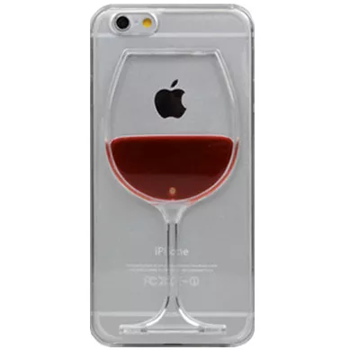 &Eacute;tui &agrave; vin compatible avec iPhone 6 Plus et 6s Plus, coque transparente, &eacute;tui rigide en verre &agrave; vin