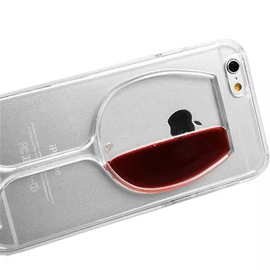 &Eacute;tui &agrave; vin compatible avec iPhone 6 Plus et 6s Plus, coque transparente, &eacute;tui rigide en verre &agrave; vin