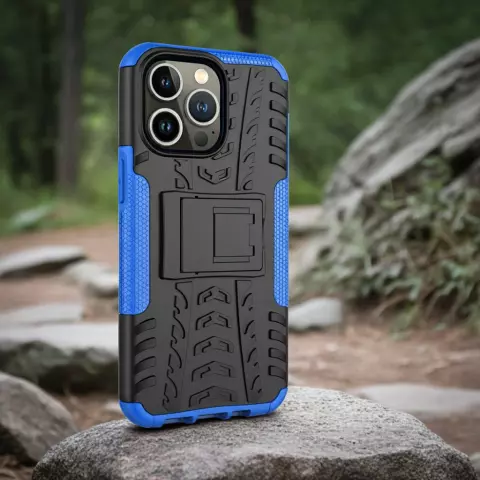 TPU antichoc avec &eacute;tui robuste compatible avec iPhone 13 Pro - bleu et noir