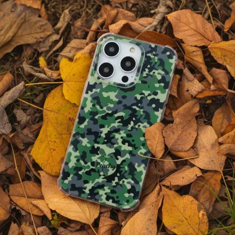 Coque en TPU Army Camouflage Survivor compatible avec iPhone 14 - Vert Arm&eacute;e